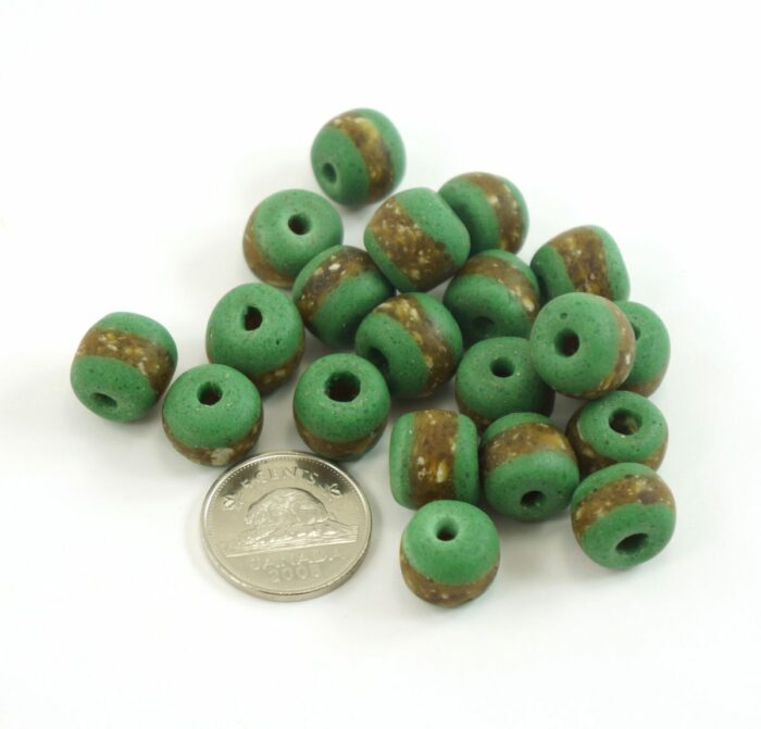 Green Sandcast Beads - Image 2