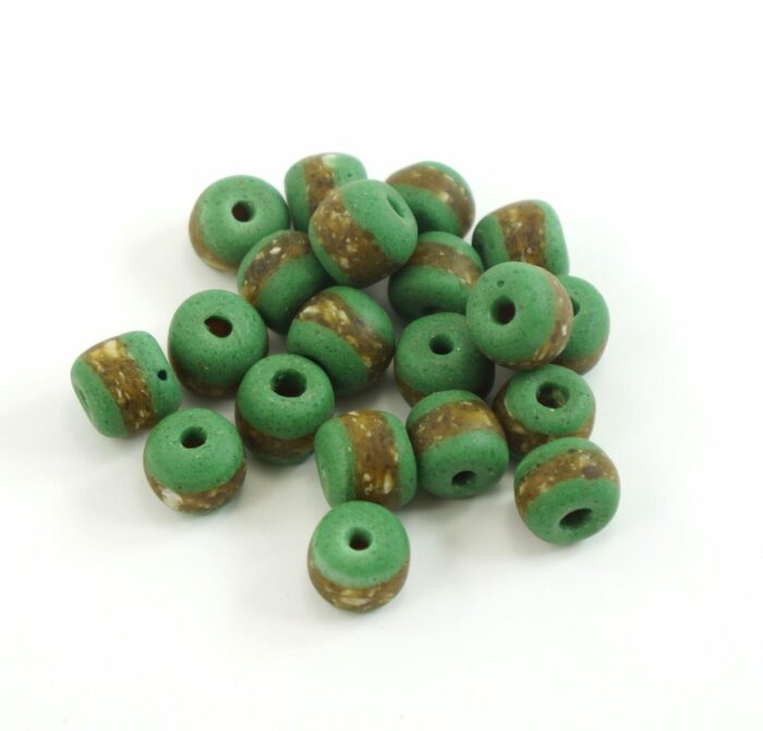 Green Sandcast Beads