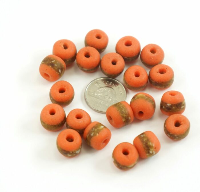 Orange Sandcast Beads - Image 2