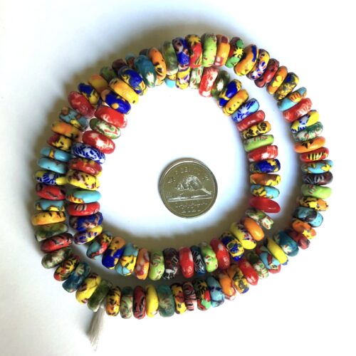 Fused Recycled Glass Disk Beads