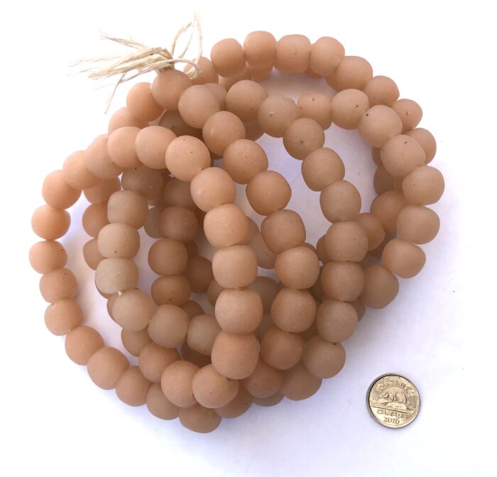 Pastel Blush Pink Recycled Glass Beads