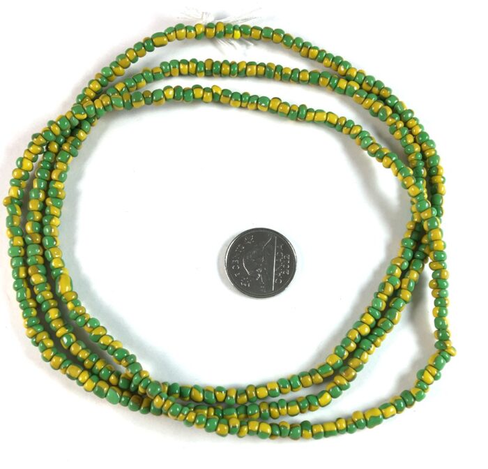 Green+Yellow Small Chevron Beads - Image 3