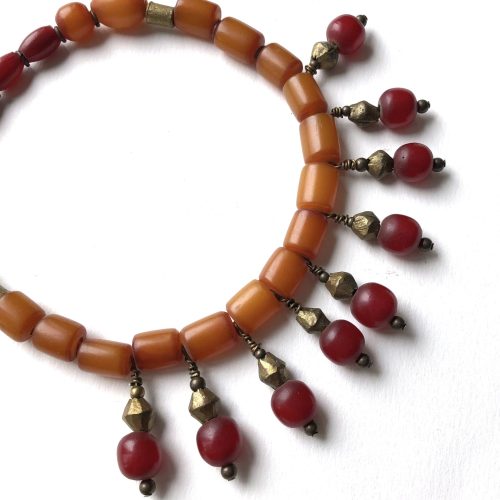 African Amber Drop Necklace