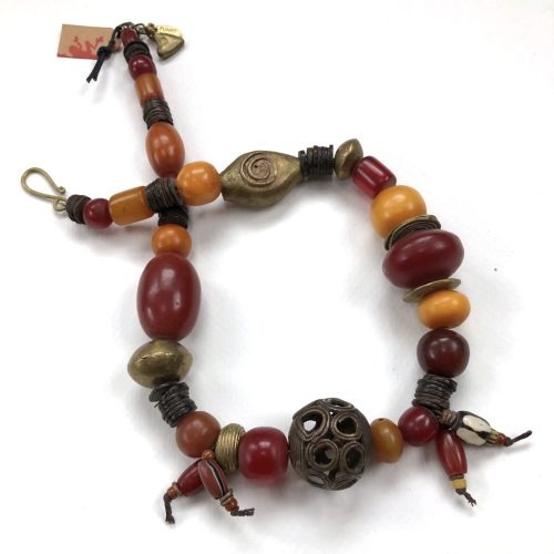 Silvia Necklace with African Amber Beads