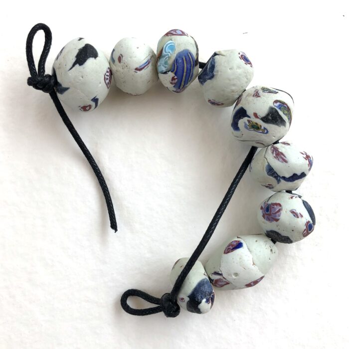 White Recycled Glass Beads