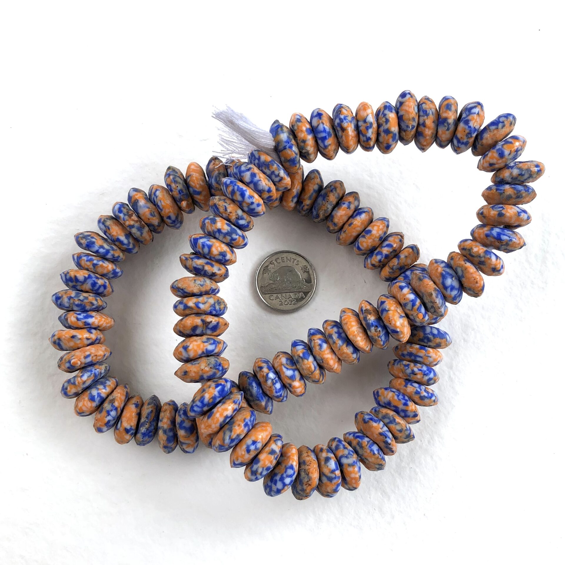Orange and Blue Rondelle Beads