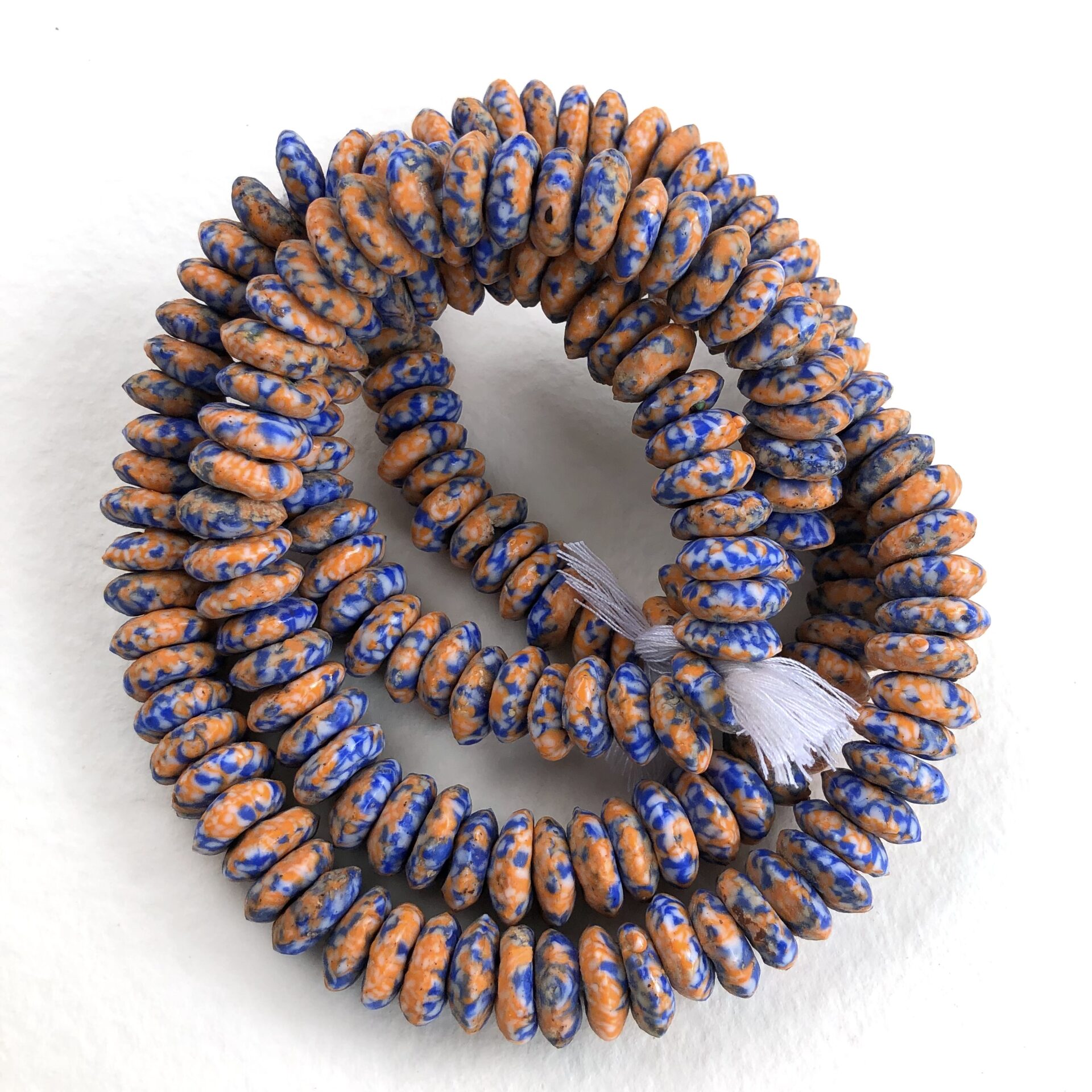 Orange and Blue Rondelle Beads
