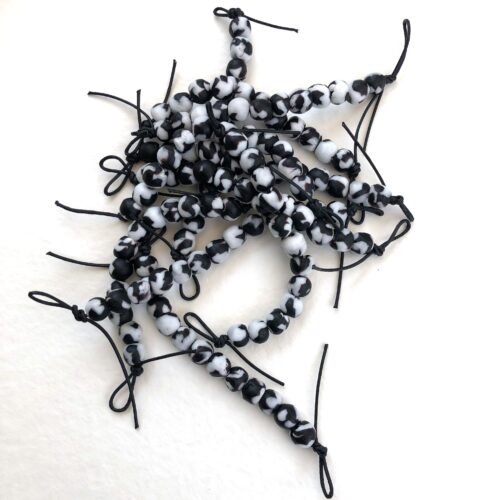 Black and White Recycled Glass Beads