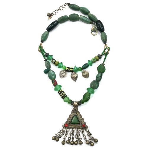 Funky Frog Green Gypsy Necklace