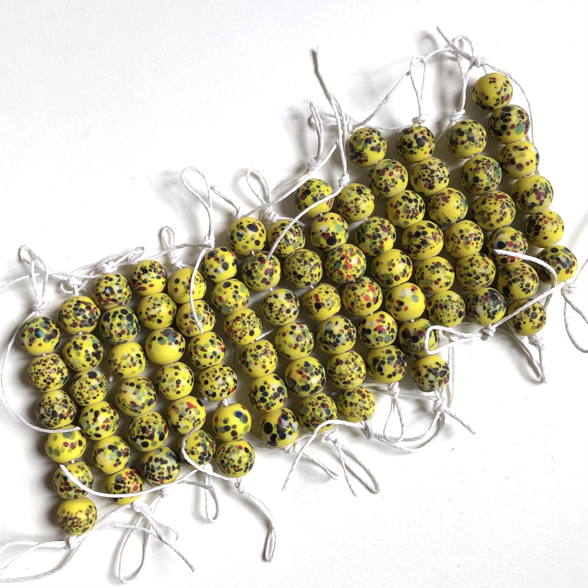Spotted Yellow Indian Glass Beads