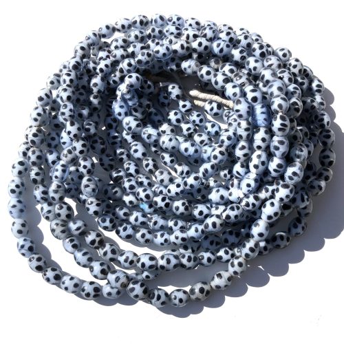 Polka Dot Blue Vintage Glass Beads