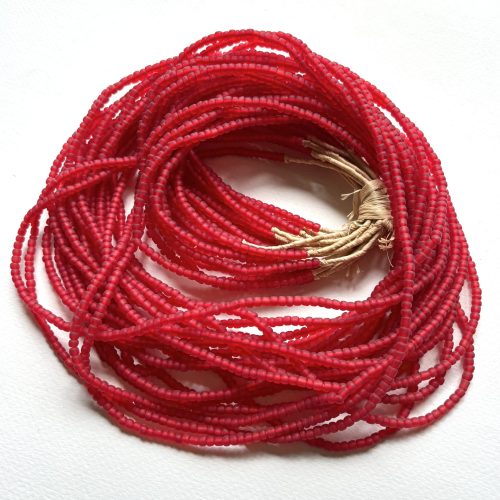 Translucent Small Red Glass Beads