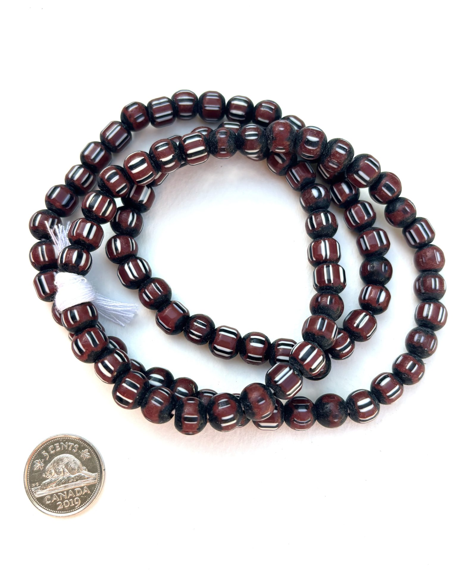 Brown + Black Chevron Beads