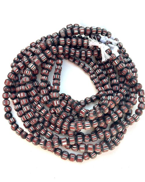 Brown + Black Chevron Beads