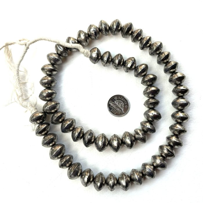 15 mm Mali Silver Bicone Beads