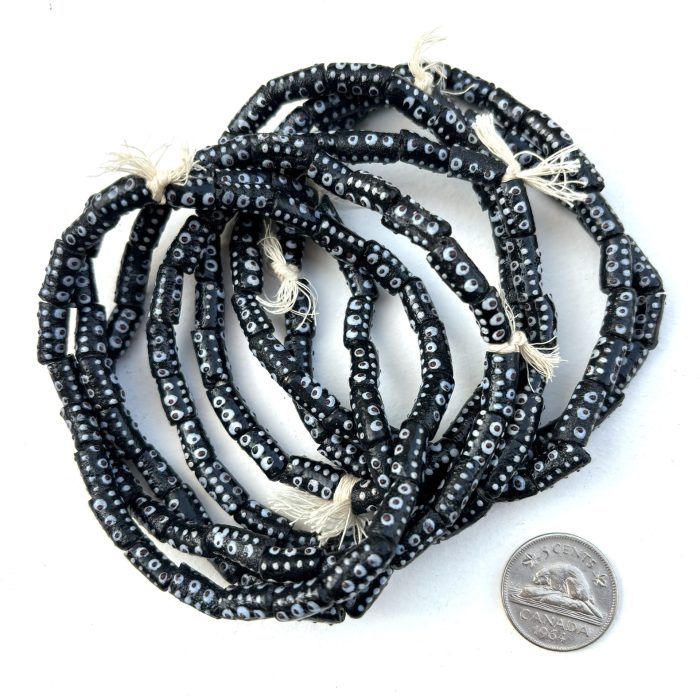 Black and White Recycled Glass Beads