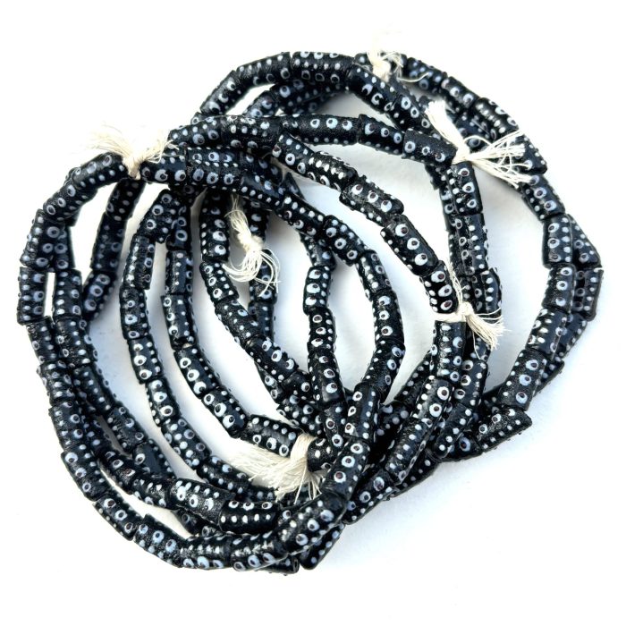 Black and White Recycled Glass Beads