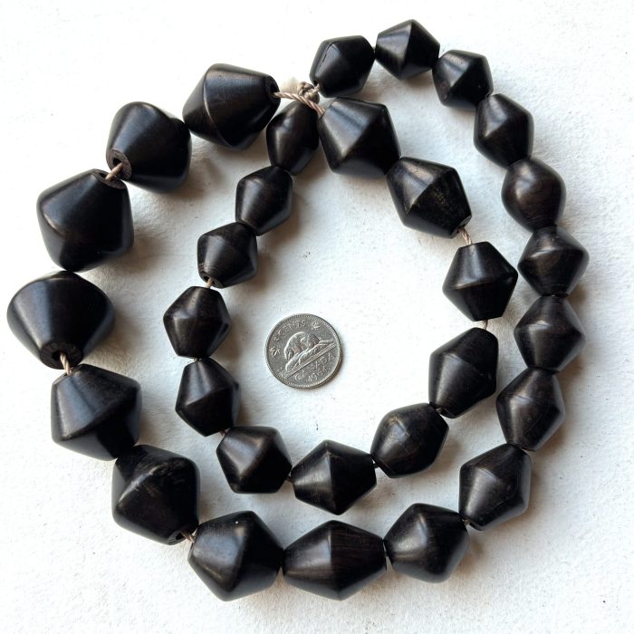 Ebony Wood Bicone Beads