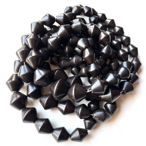 Ebony Wood Bicone Beads