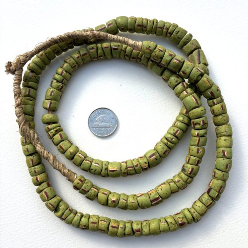 Antique Chartreuse Glass Old Trade Beads