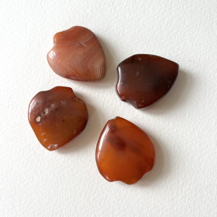 Small Shield Pendant Carnelian Beads