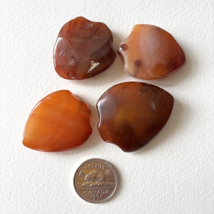 Small Shield Pendant Carnelian Beads